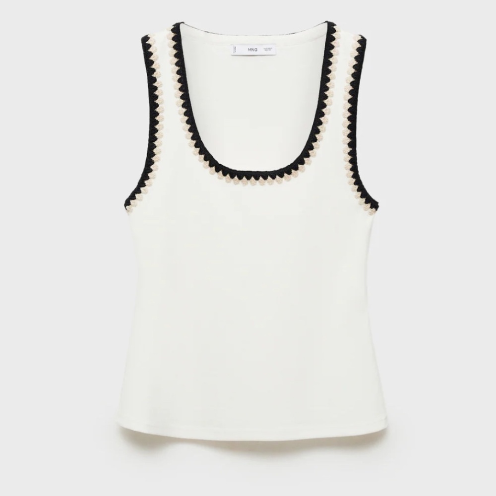 LOW-CUT TOP WITH CONTRASTING TRIM- MANGO